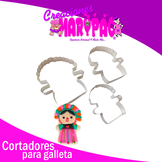 Cortadores Fiestas Patrias Muñeca María Lele 3 Pzas