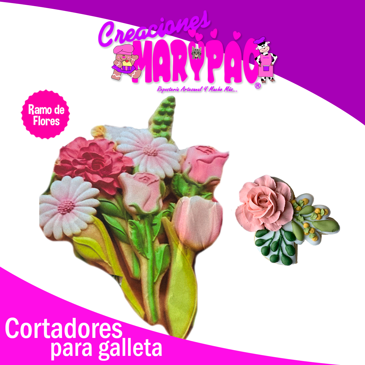 Cortadores Galletas Decoradas Flores 10 De Mayo Ramo