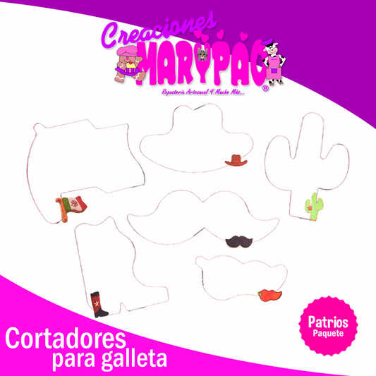 Cortadores Fiestas Patrias Bandera Cactus Bota Chile 6 Pzas