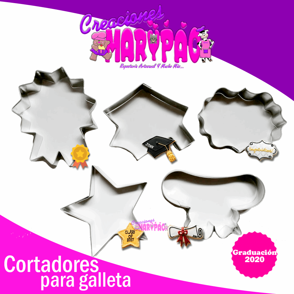 Cortadores Para Galletas Graduación 2020 - Creaciones Marypao