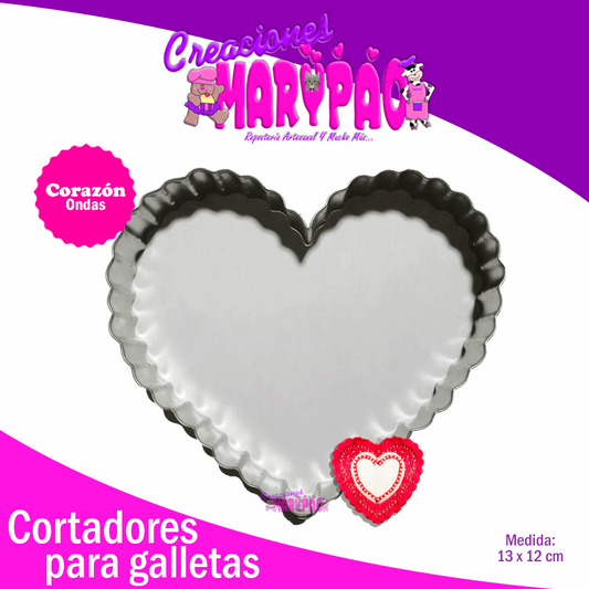 Cortador De Galletas Corazon con ondas - Creaciones Marypao