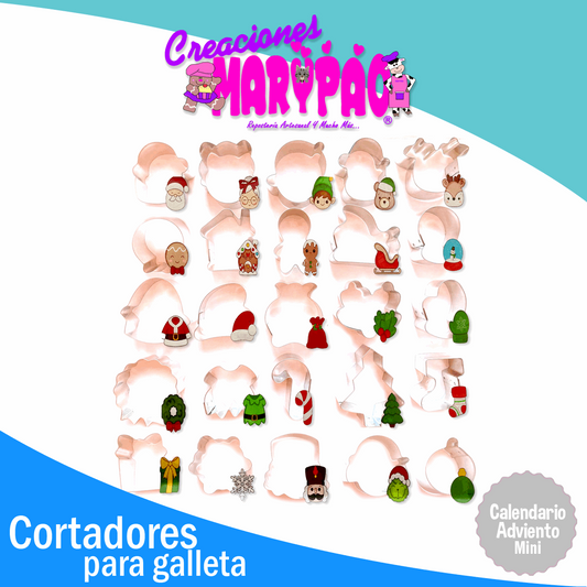 Cortadores Galletas Navidad Mini Calendario De Adviento