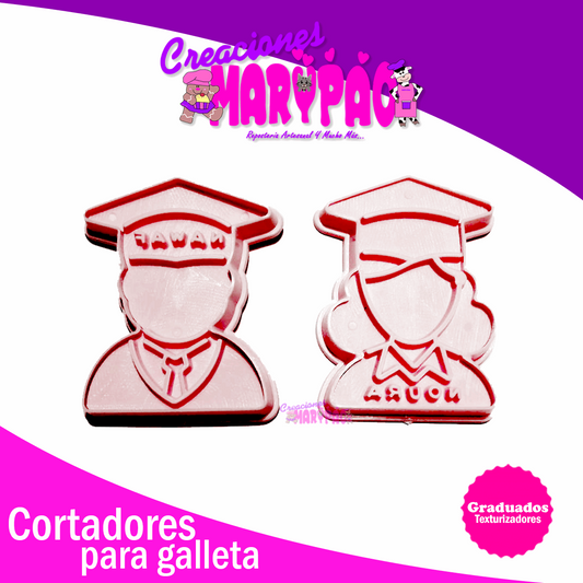 Cortadores De Galletas Graduados Graduación Texturizadores - Creaciones Marypao