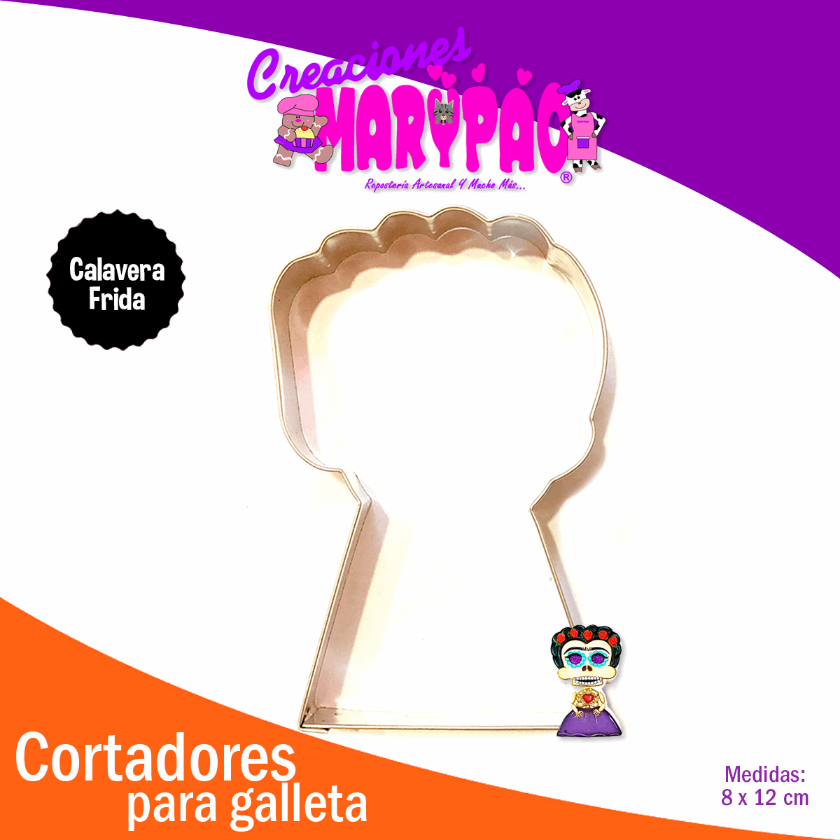 Cortador Para Galletas Decoradas Calavera Frida Muertos