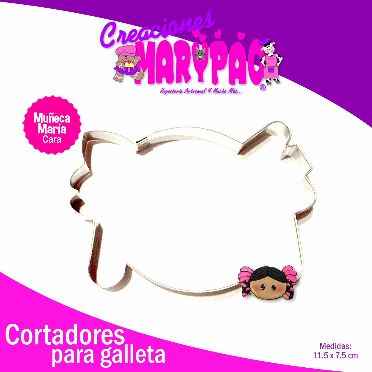 Cortador Para Galleta Muñeca Maria Lele Fiestas Patrias