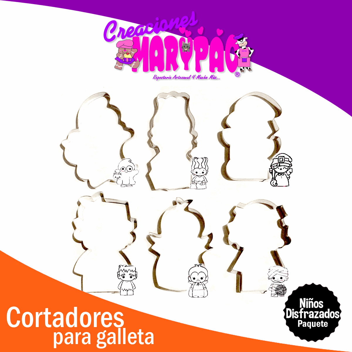 Cortadores De Galletas Halloween Niños Disfrazados