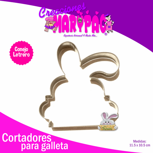 Cortador De Galleta Conejo Letrero Pascua