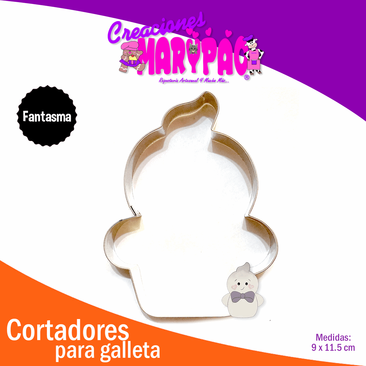 Cortador De Galletas Fantasma Kawaii Halloween