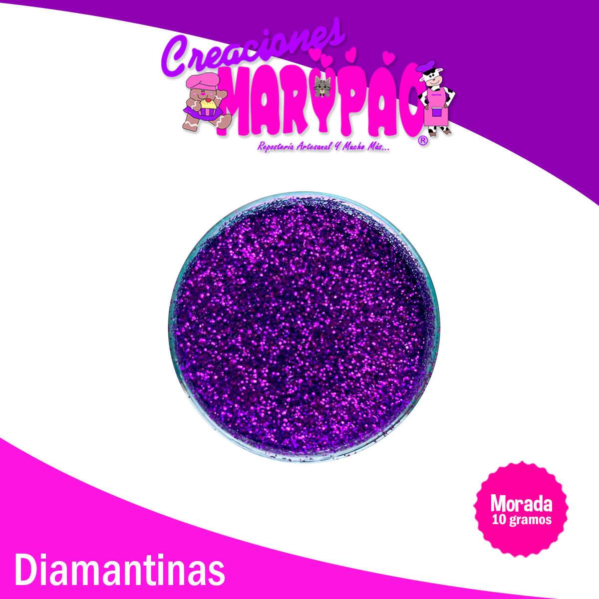 Diamantina Comestible Morada 10 gramos