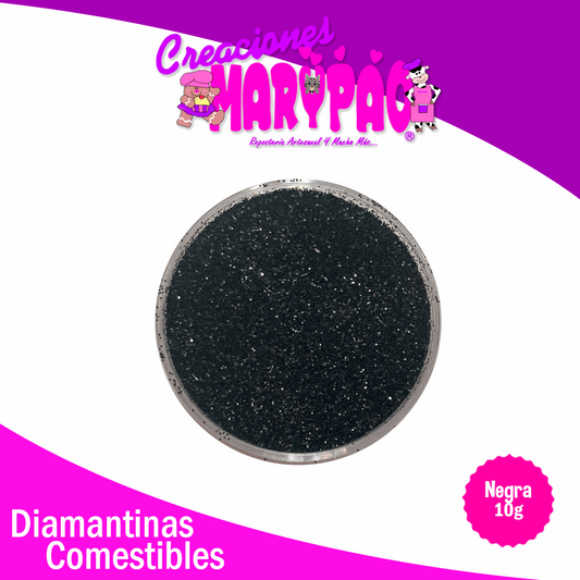 Diamantina Comestible Negra 10 gramos