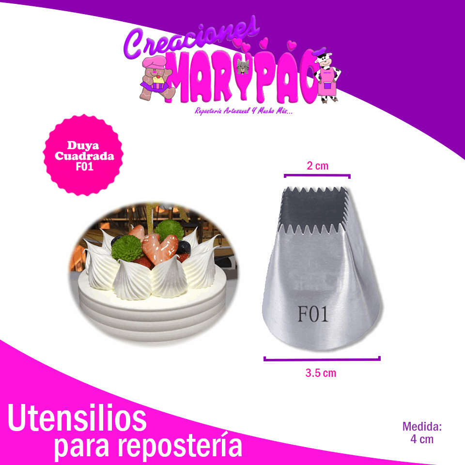 Duya Cuadrada F01 Para Pasteles y Cupcakes - Creaciones Marypao