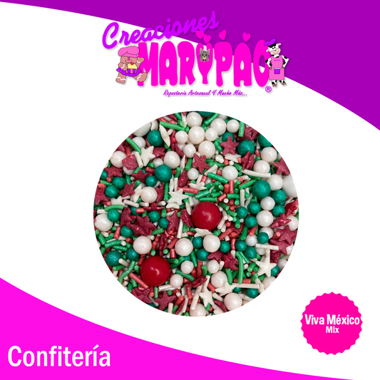 Mix Fiestas Patrias Sprinkles Comestibles Viva México Para Cupcakes, Galletas, Etc.