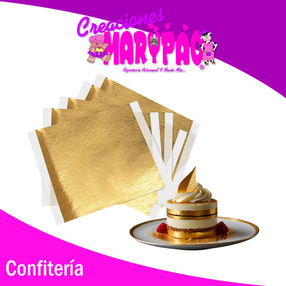 Hoja De Oro 24K Comestible Pack 5 Piezas