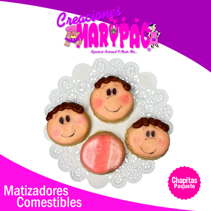 Kit Matizadores Comestibles Rosa Chapitas