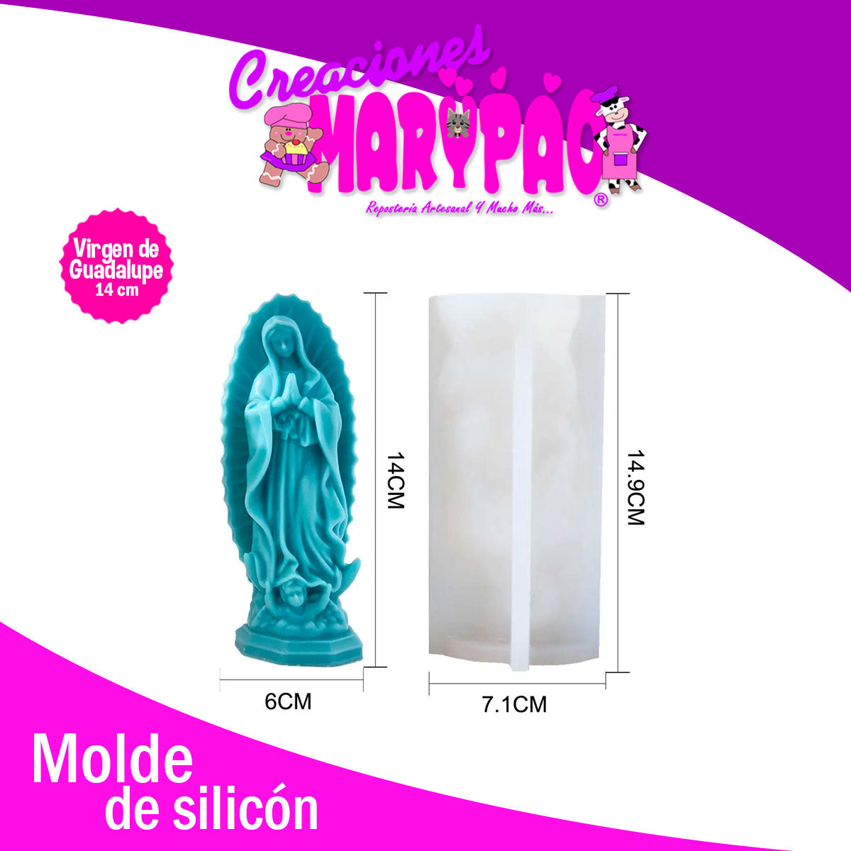 Molde De Silicón Virgen de Guadalupe Velas