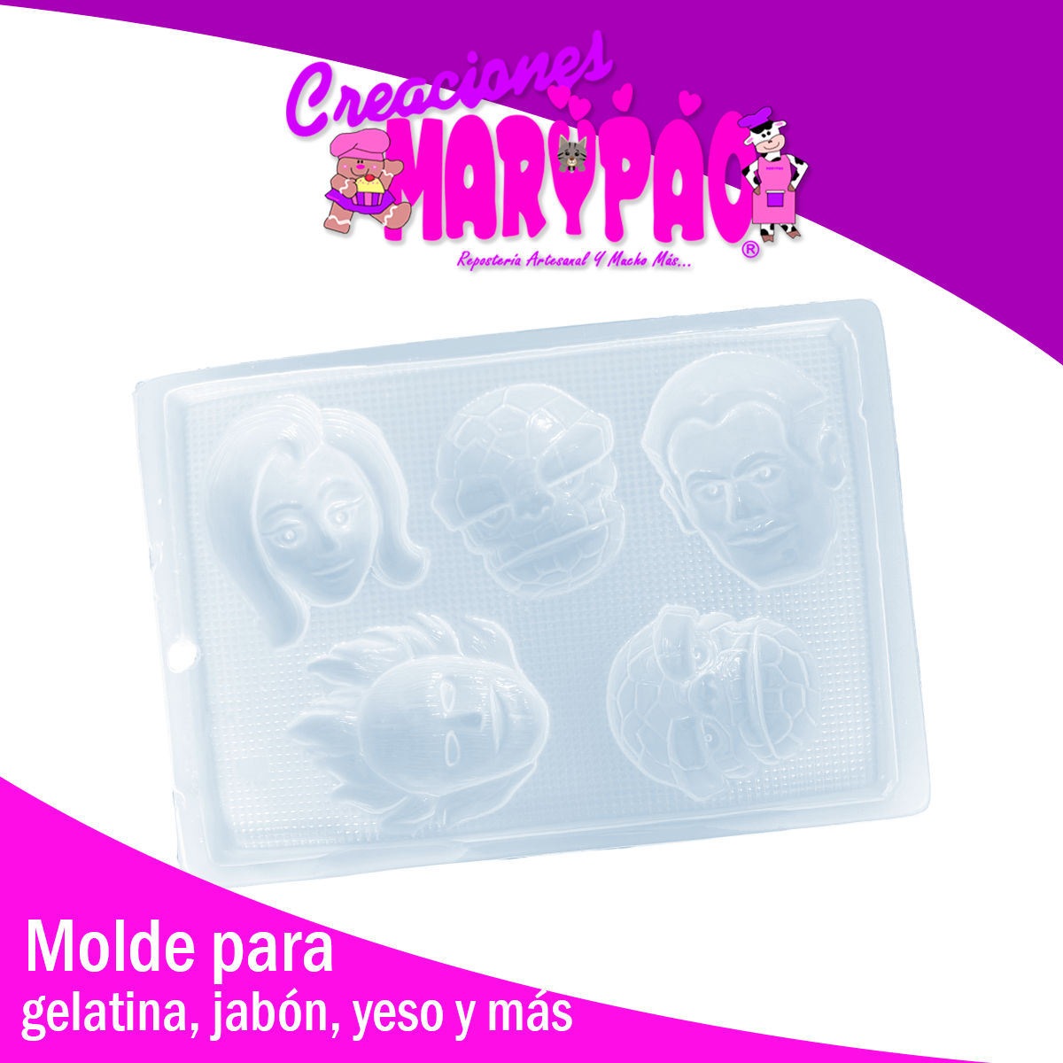 🦸‍♂️ Molde Los 4 Fantásticos Gelatinas, Yesitos y Más💥✨