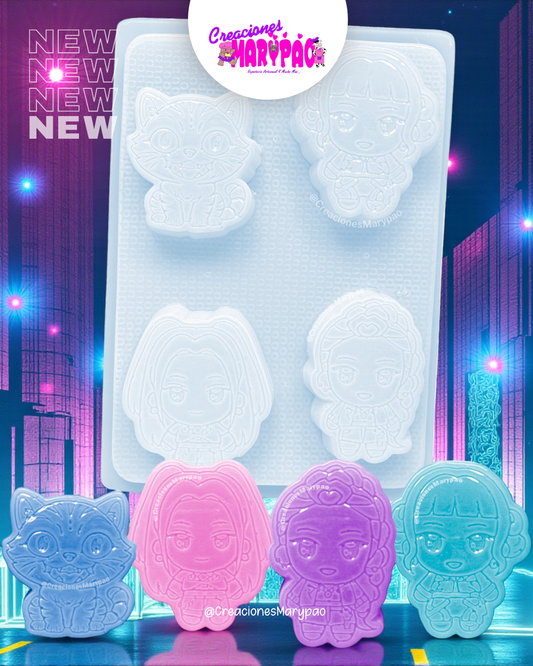 💖 Molde Guerreras K-Pop Con Derpy Tiger Yesitos Gelatinas Y Más 🐯✨