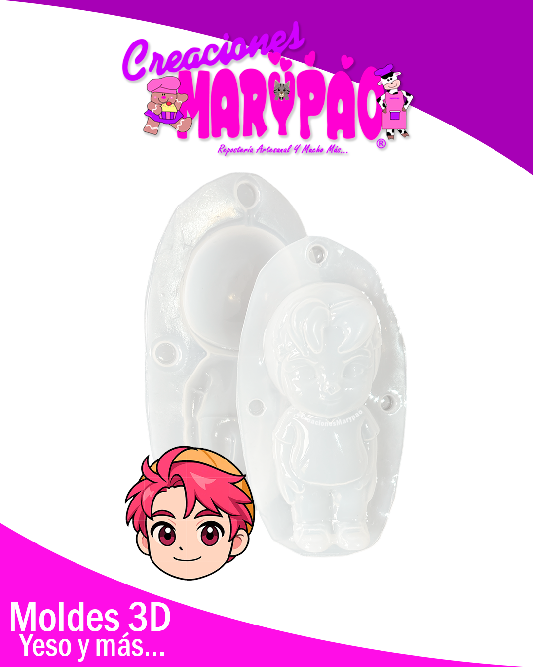 Molde Para Alcancía de Yeso Saja Boys Abby💕
