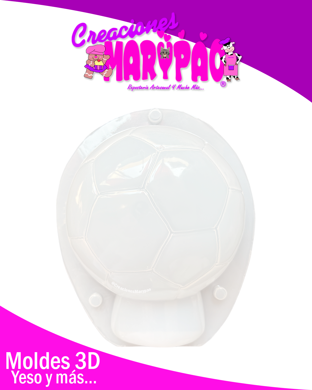 ⚽Molde para Alcancías Balón Fútbol Grande 21 cm ✨