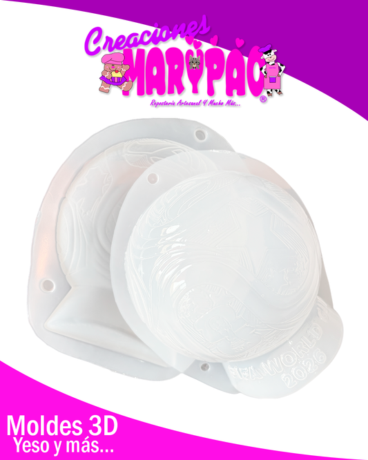 ⚽✨ Molde para Alcancías Balón Fútbol  Mundial – Tamaño Grande 23 cm ✨