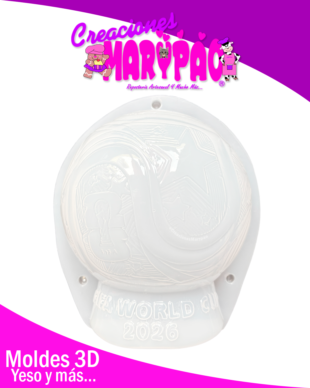 ⚽✨ Molde para Alcancías Balón Fútbol  Mundial – Tamaño Grande 23 cm ✨