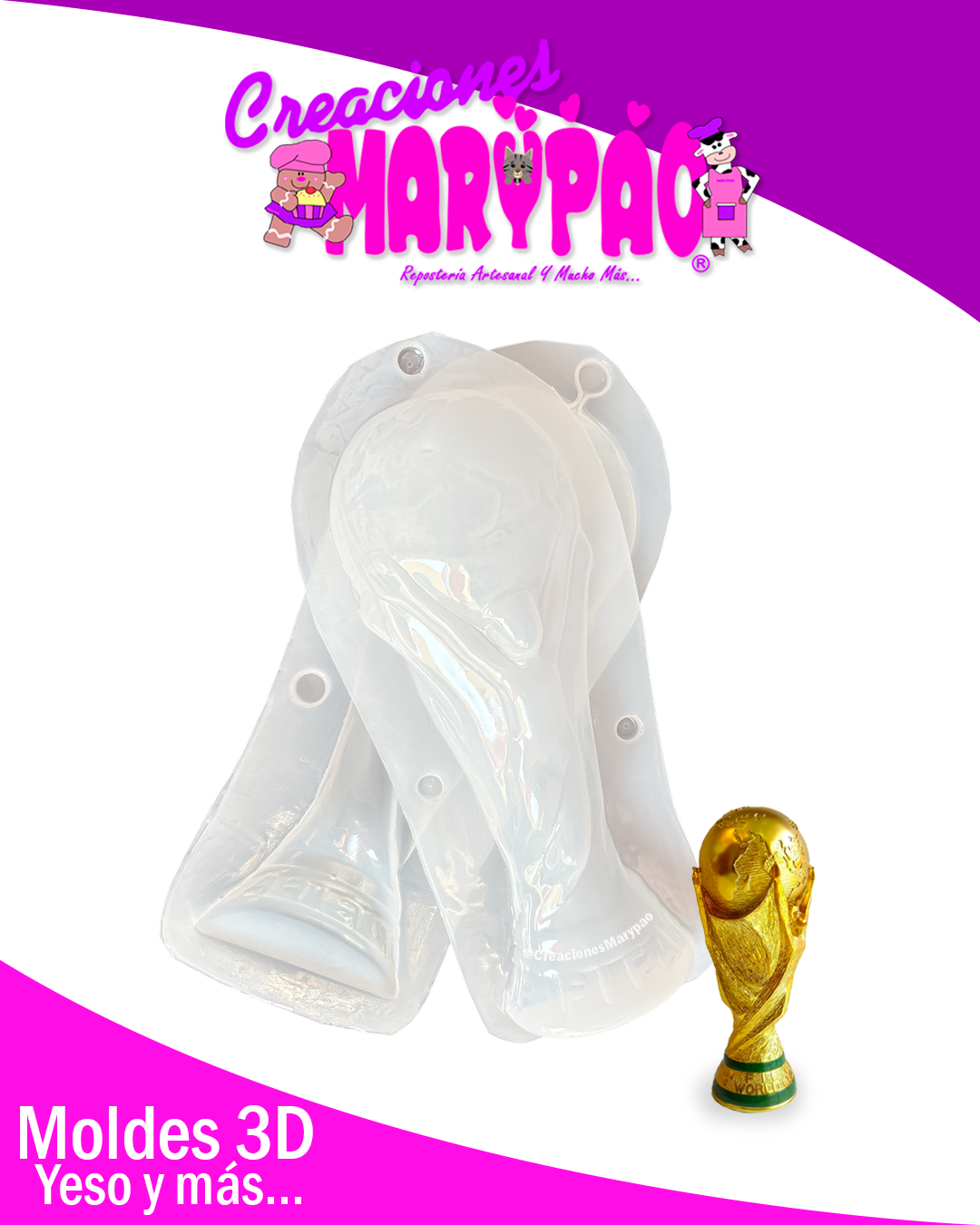 🏆✨ Molde de Polietileno Alcancía Copa del Mundo ⚽