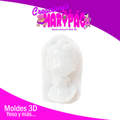 Molde Para Alcancía de Yeso Princesa Bella 🌹👑