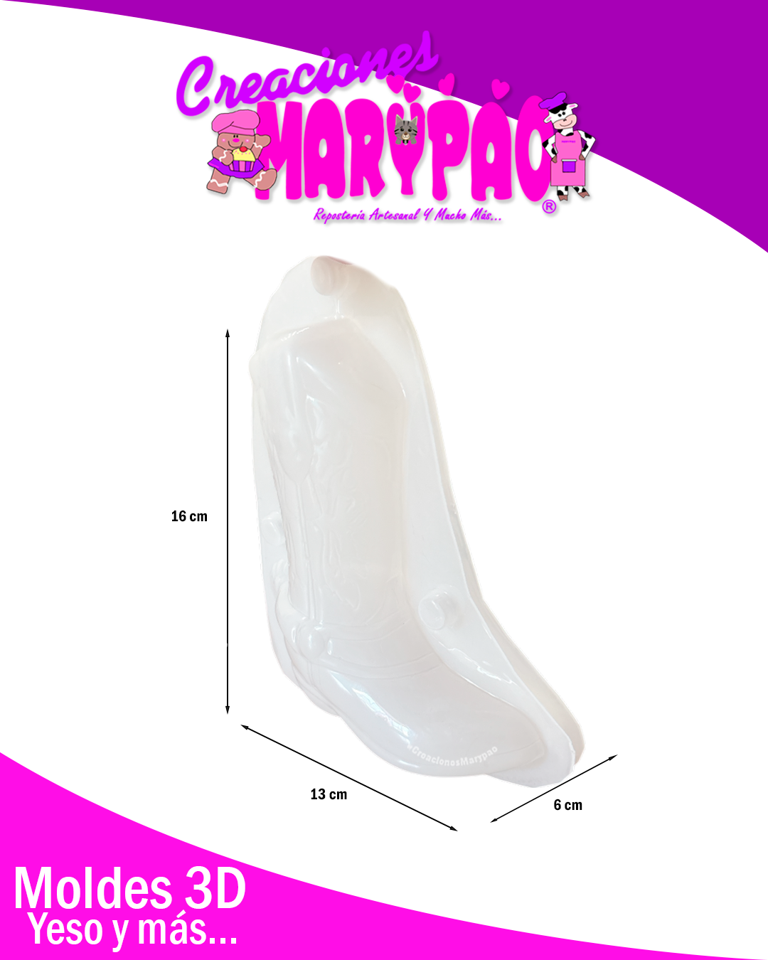 Molde Para Alcancía de Yeso Bota Vaquera 🤠*Nuevo Diseño*