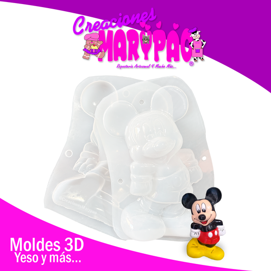 Molde Para Alcancía de Yeso Mickey (Nuevo diseño mejorado, 32 cm) 🎉