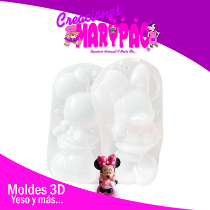 🐭Molde Para Alcancía de Yeso Minnie (Nuevo diseño mejorado, 32 cm)🎀