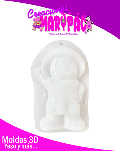 Molde Para Alcancía de Yeso Muñeca Lele y Panchito 💚🤍❤️