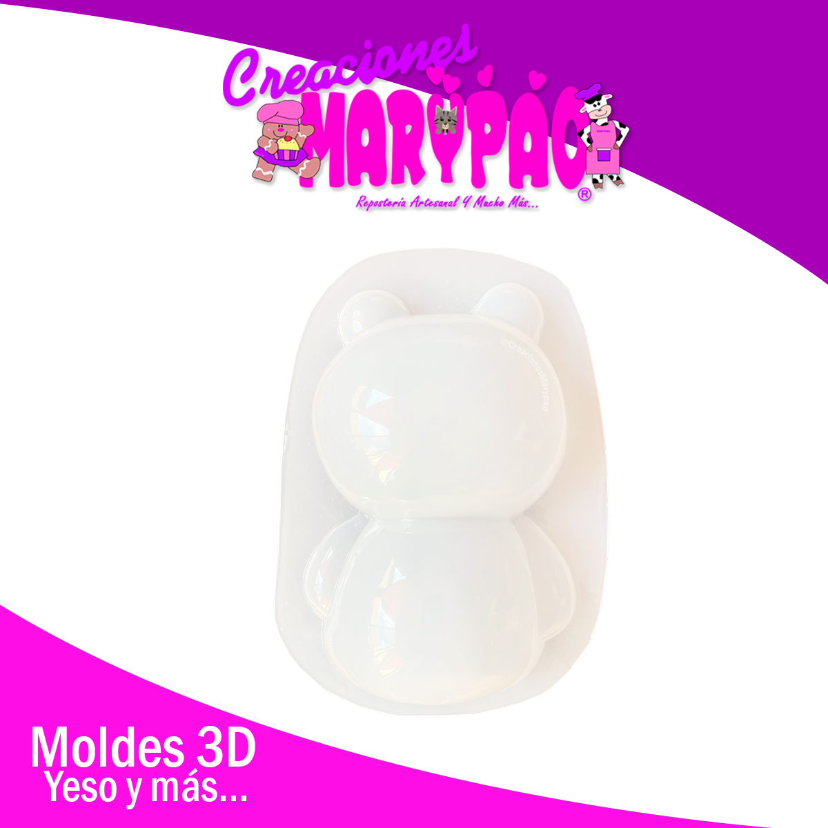 Molde Para Alcancía de Yeso Osito Baby🧸