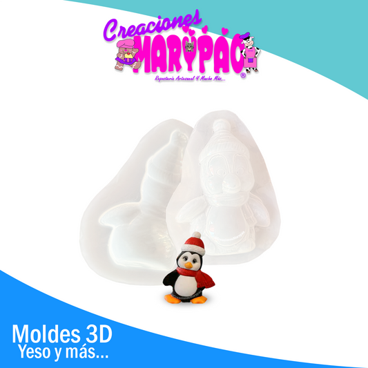 Molde para Alcancías de Yeso Pingüino Mini🐧
