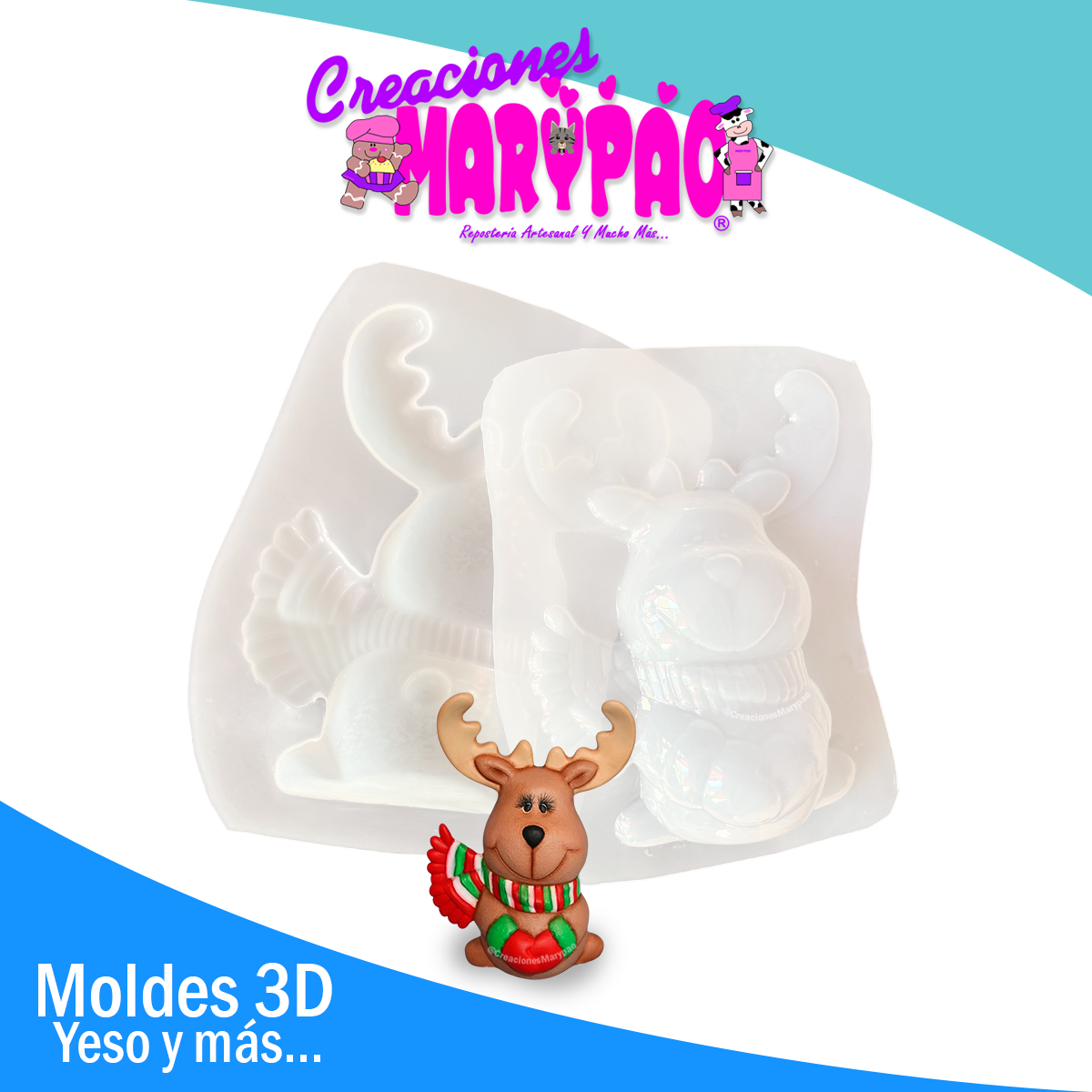 Molde para Alcancías de Yeso Reno 17.5 cm🦌