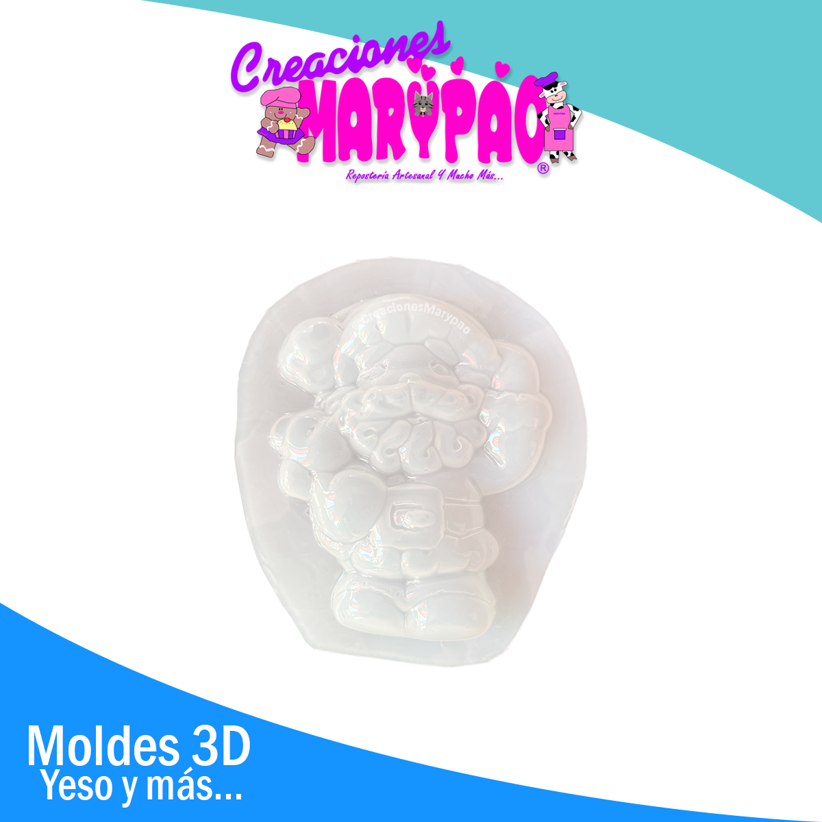 Molde para Alcancías de Yeso Santa Claus Mini 🎅