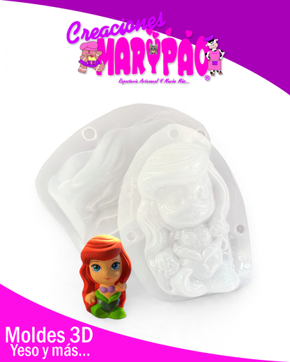 ✨Molde Para Alcancías de Yeso Sirenita 🧜‍♀️
