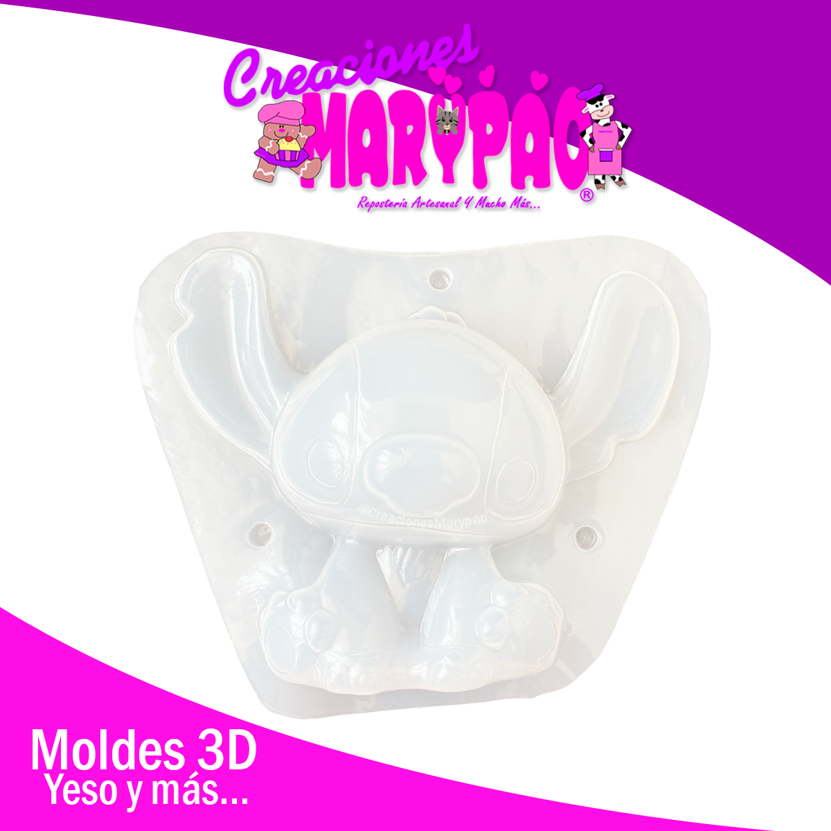 🌺Molde Alcancía Stitch (Nuevo diseño grande) 💙