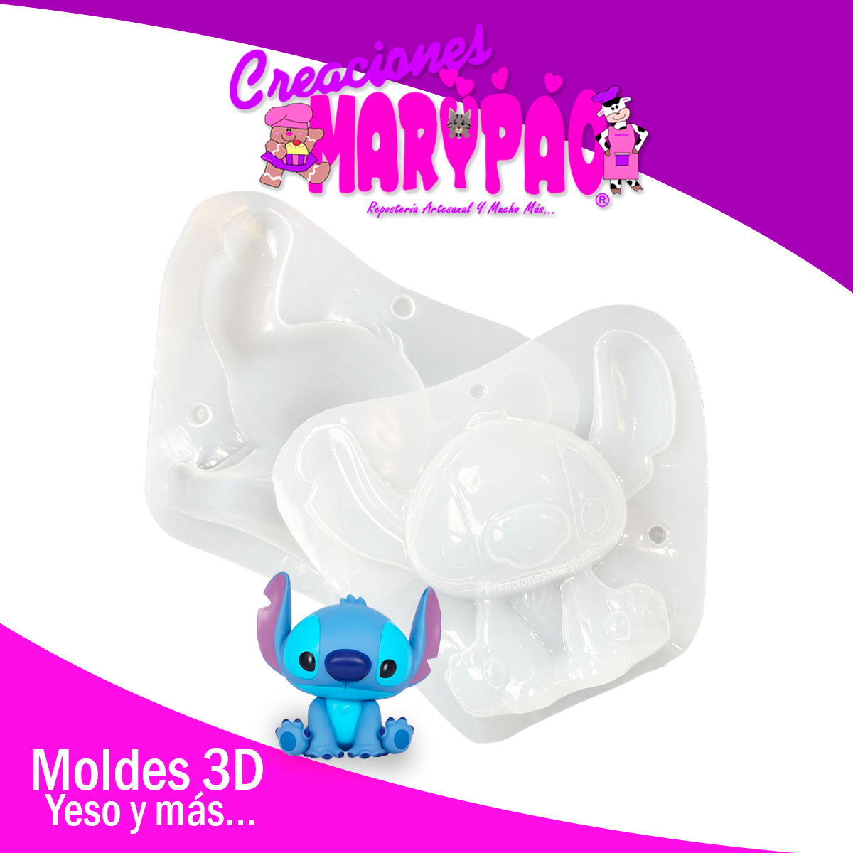 🌺Molde Alcancía Stitch (Nuevo diseño grande) 💙