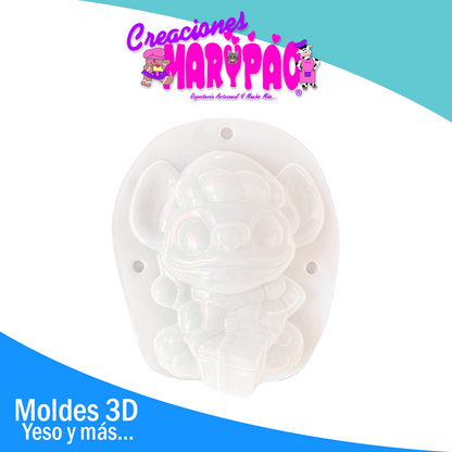 ✨ Molde 3D para Alcancía de Yeso – Stitch Navideño 🎄💙