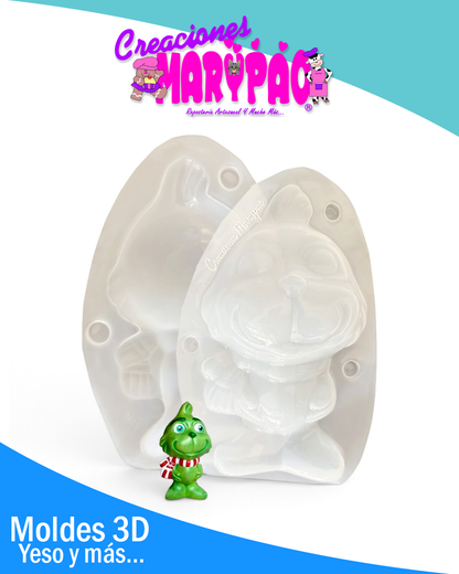 🎄Molde Para Alcancía De Yeso Navidad Grinch💚
