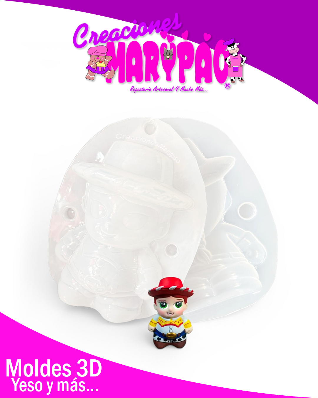 ✨Molde para Alcancías de Yeso Toy Story Jessie 🤠