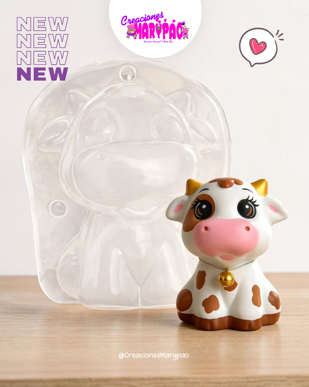 🐮✨ Molde Alcancía de Vaquita - Vaca✨🐮