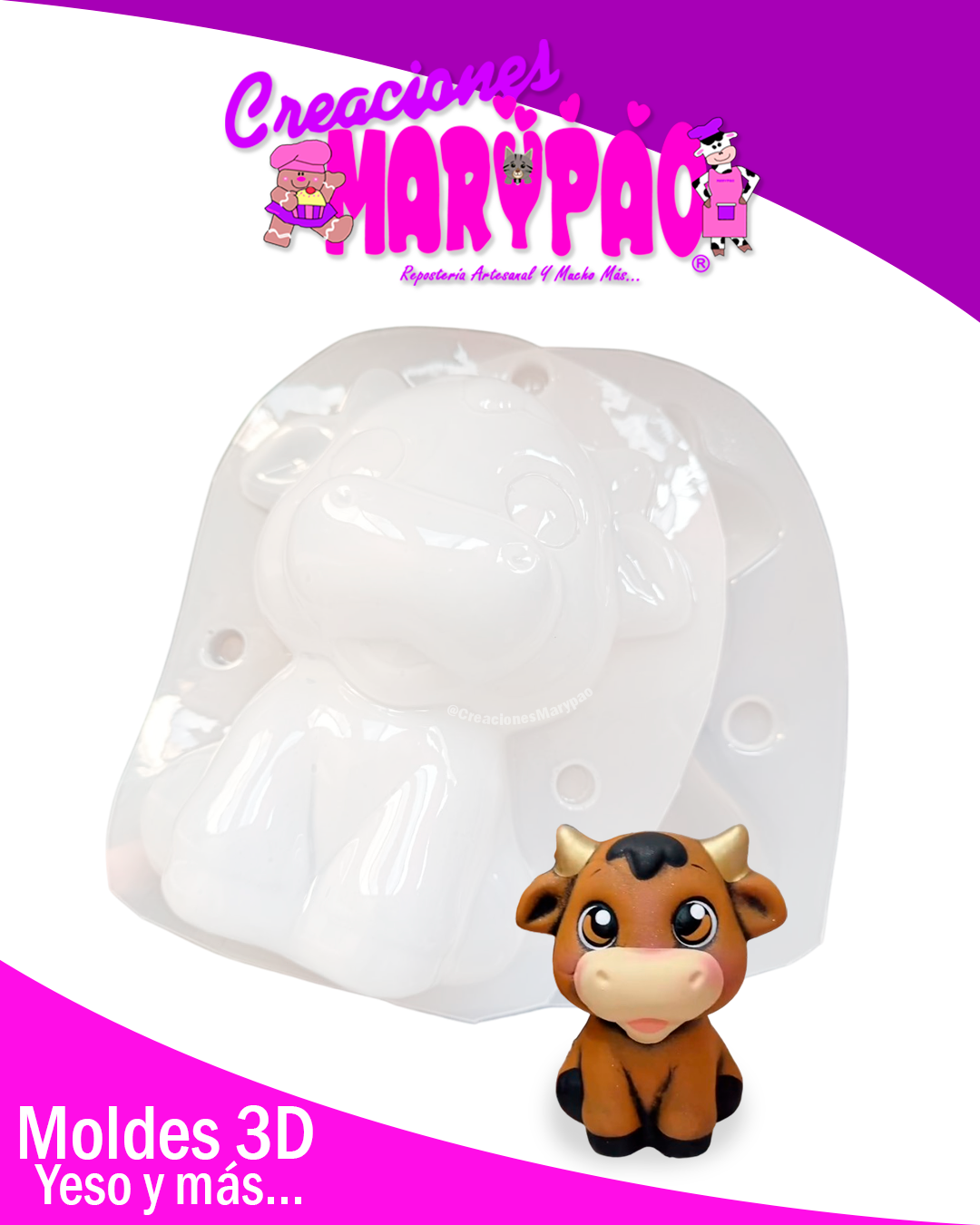 🐮✨ Molde Alcancía de Vaquita - Vaca✨🐮