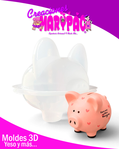 Molde Para Alcancía de Yeso Cerdito Jumbo 🐷