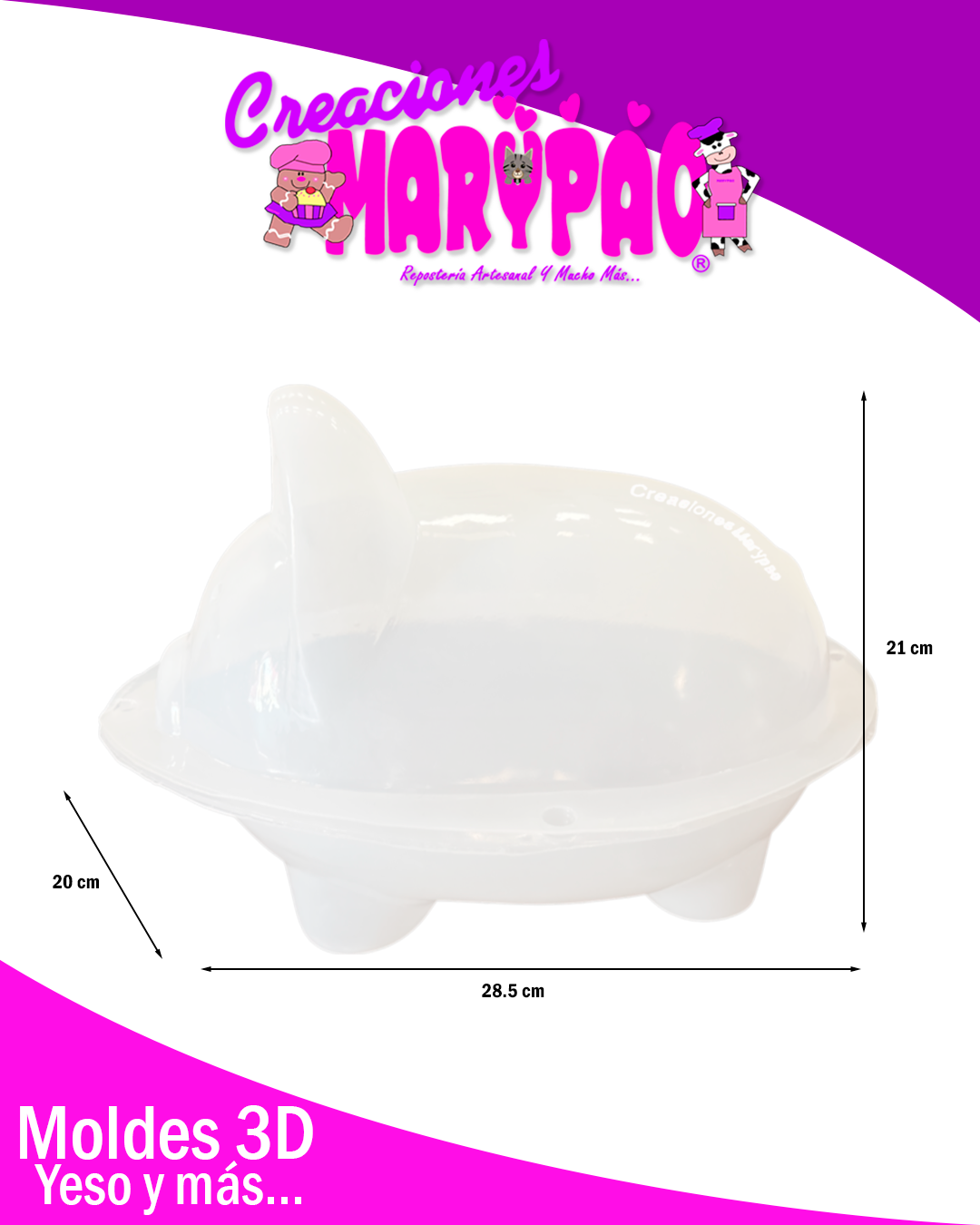 Molde Para Alcancía de Yeso Cerdito Jumbo 🐷