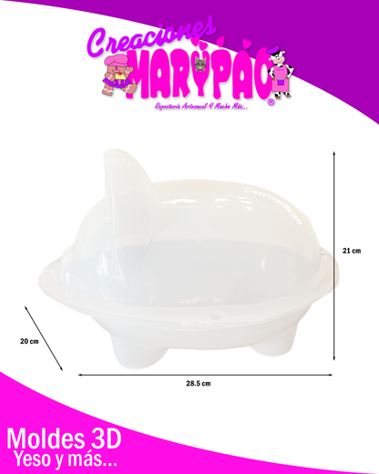 Molde Para Alcancía de Yeso Cerdito Jumbo 🐷