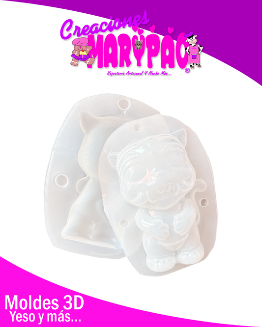 Molde Para Alcancía de Yeso Guerreras K-Pop Derpy Tiger 🐯