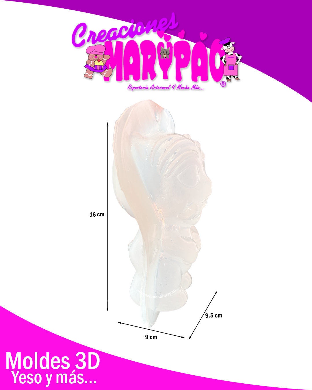 Molde Para Alcancía de Yeso Guerreras K-Pop Derpy Tiger 🐯