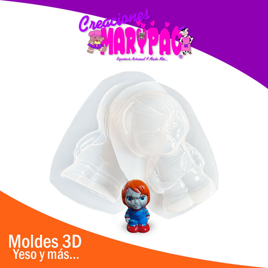 🔪 Molde para Alcancía de Yeso Chucky Halloween