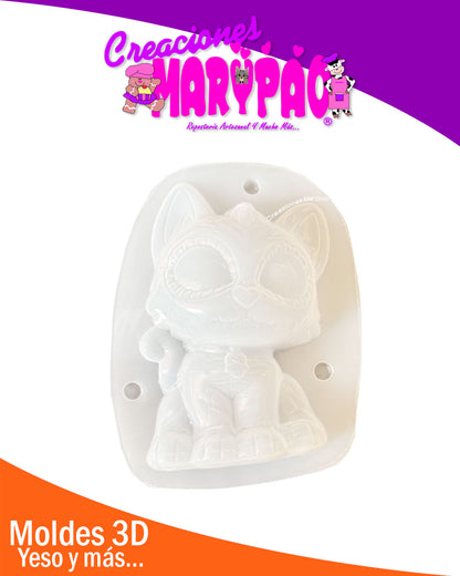 Molde para Alcancía Gatito Calavera💀🐱